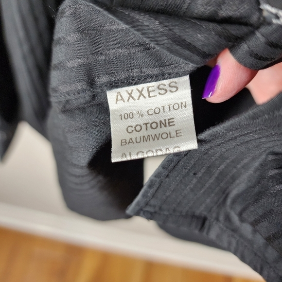 AXXESS PIN STRIPE BUTTON DOWN SHIRT WITH CUFF LINKS - Picture 9 of 11